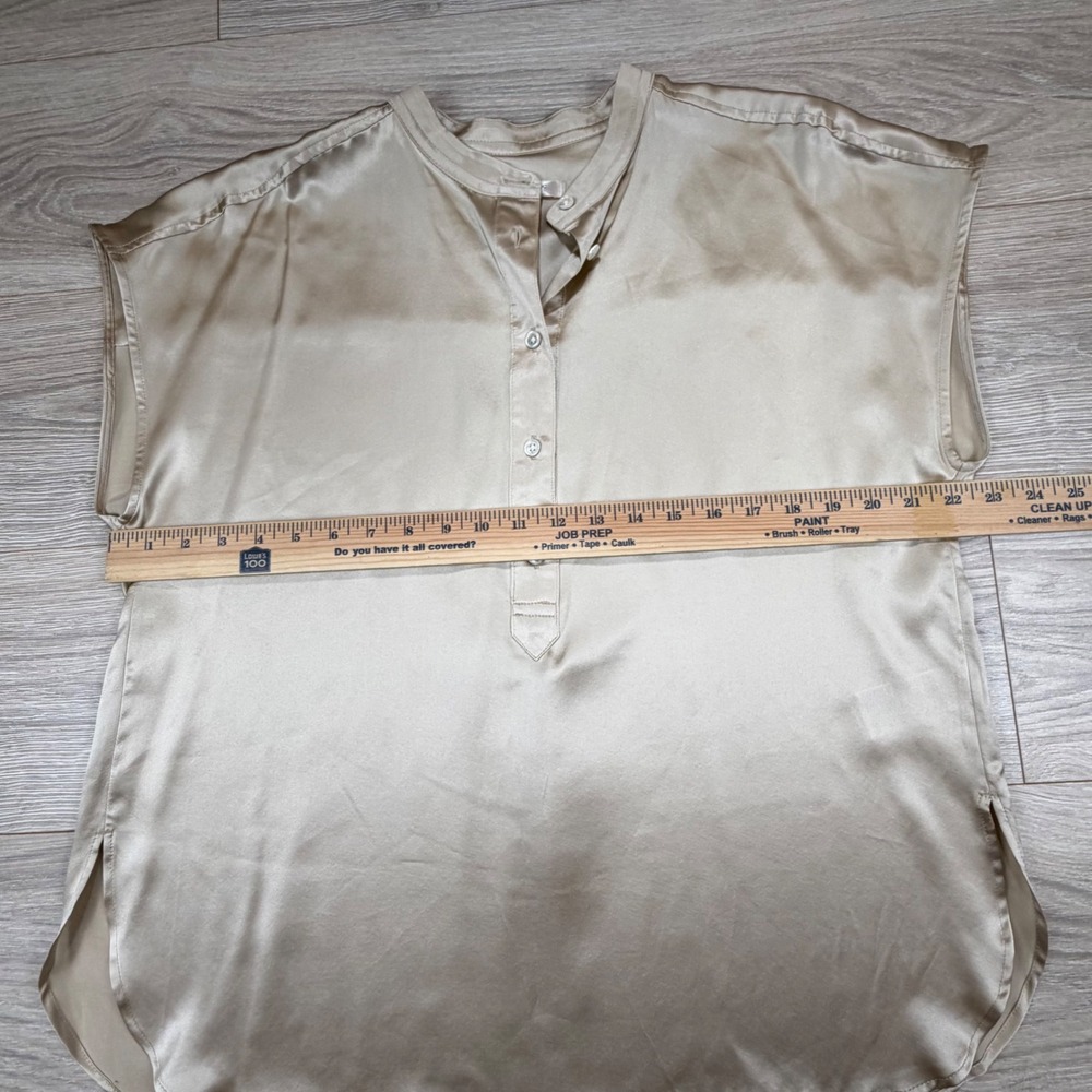 Banana Republic Serenade Silk Dolman Tunic Beige Champagne 100% Silk Blouse Sz M - Picture 6 of 8